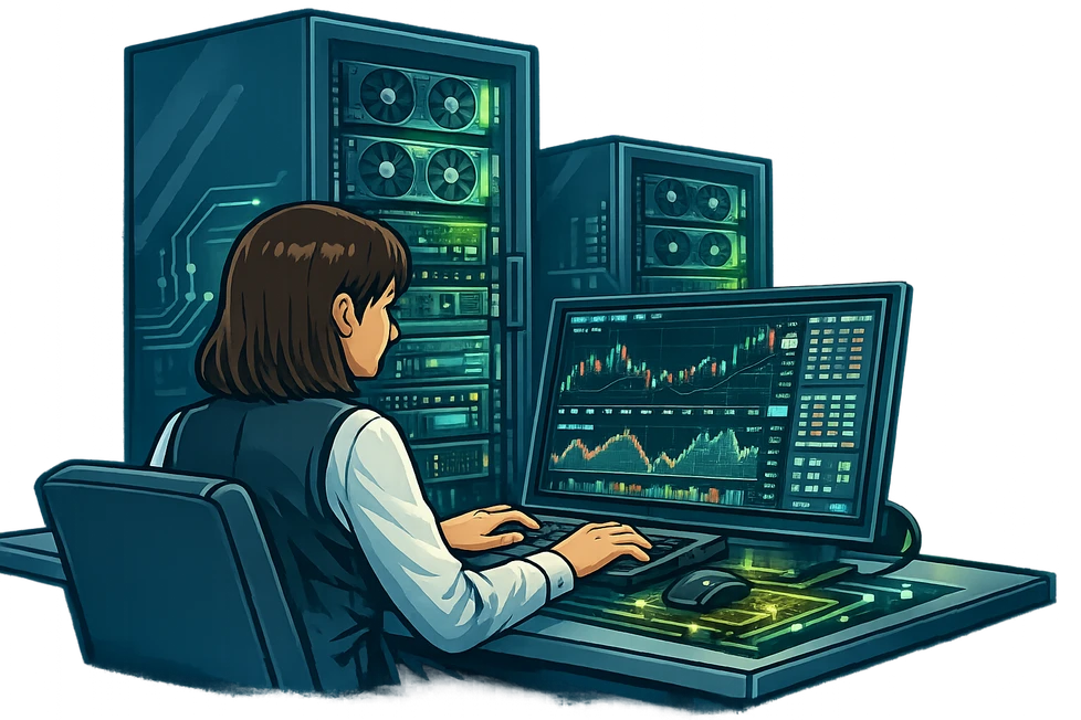 Trading platforms shown across multiple devices