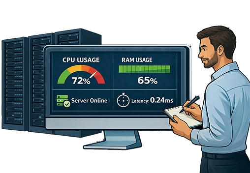 ChartVPS ServerIQ dashboard showing real-time server monitoring
